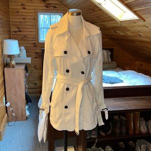 Banana Republic white canvas trench coat.
